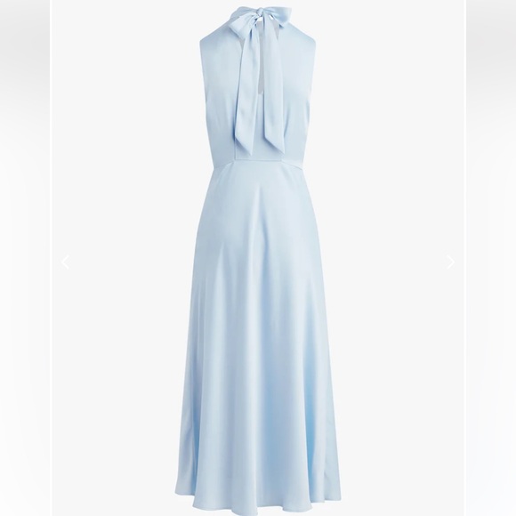 $268 FAVORITE DAUGHTER THE WHISK ME AWAY DRESS LIFHT BLUE SATIN MIDI SIZE 8 - Picture 4 of 14